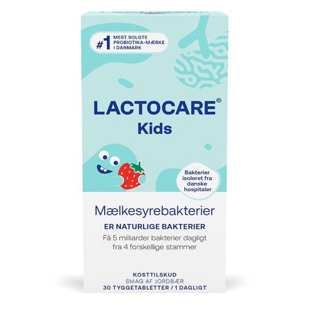 3 for 2 - Lactocare Kids Mælkesyrebakterier til børn 30 tyggetabl., Helse & Madvarer, Mælkesyrebakterier, Mælkesyrebakterier Til Børn