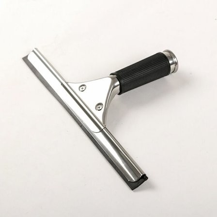 Professionel vinduespudser i rustfrit stål med 25 cm blad, egnet til køkken, vinduer, badeværelse, bil, udtrækkelig silikoneskraber