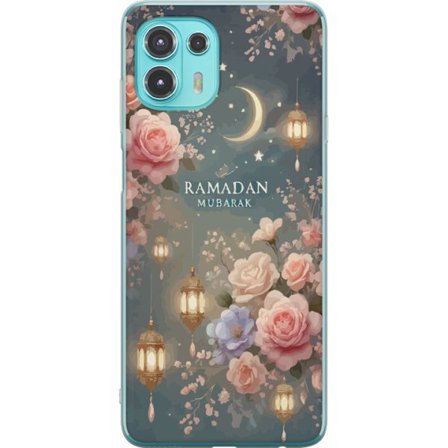 Kompatibelt Mobildeksel til Motorola Edge 20 Lite Mørk fantasiscene med menneske og demonisk skapning i flammende landskap med overnaturlig kraft