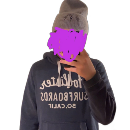 Mörkblå Hollister hoodie med tryck