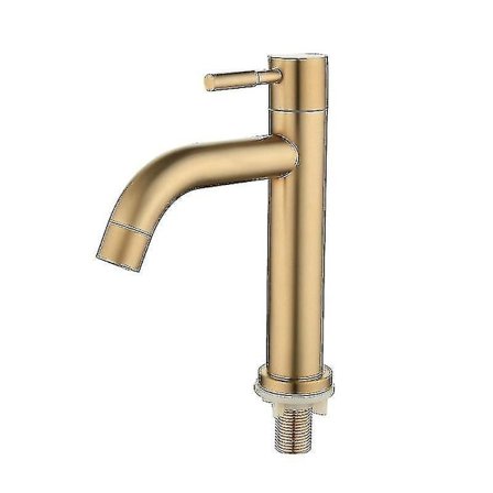 2023 - Messing Badeværelsesvask Blandingsbatteri, Enkeltgrebs Vaskhane Med Vandindløbsslange, Børstet Guld