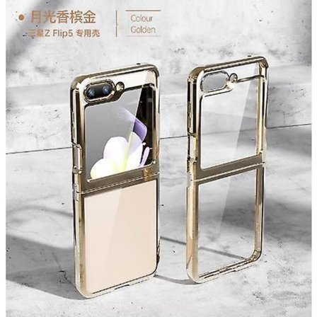 Genomskinligt fodral kompatibelt med Samsung Galaxy Z Flip 5 med externt skärmskydd Z Flip 5-fodral