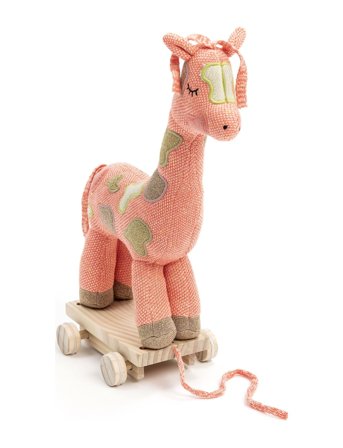Smallstuff Pull Along Giraffe, Multi Girl - Multi/patterned - ONE SIZE 20 cm