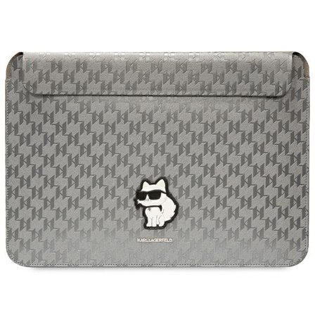 Karl Lagerfeld Saffiano Monogram Choupette -kotelo 14" kannettavalle tietokoneelle - hopea