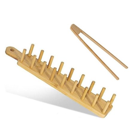 Bambus Taco Bakke Med Plads Til 8, Taco Skalholder Tillader Multi-use Mad Bakke Charcuterie Bakke(gul)