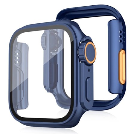 Bumpresistent klockfodral Apple Watch Series 6 / 5 / 4 / SE / SE (2022) / SE (2023) 44mm skyddsfodral med härdat glasfilm - Midnattsblå
