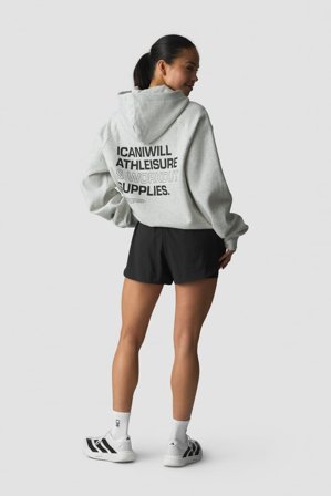 Everyday Hoodie Print White Melange