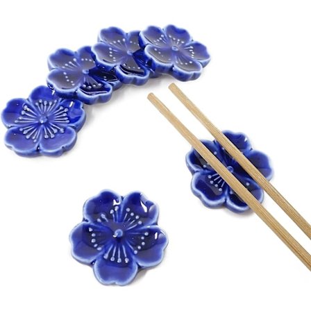 6 st eleganta körsbärsblommiga ätpinnar i keramik, ställ för ätpinnar, gafflar, skedar, knivar, målarpenslar