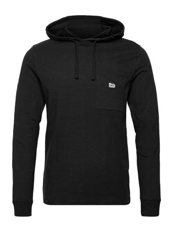 Ls Pocket Tee Hoodie Black Lee Jeans