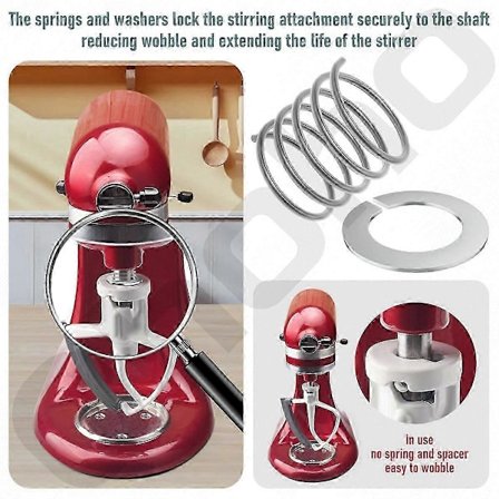 4 stk. Fjeder og skive til KitchenAid røremaskine 3,5 til 7 quarts. Beskyt og forlæng levetiden hurtigt