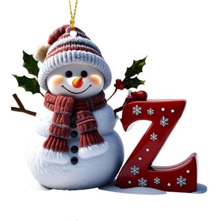 Snemand Juledekoration 26 Bogstaver A til Z Julepynt 2D Flad Festlig Snemandsvedhæng til Juletræ Bil Haveindretning