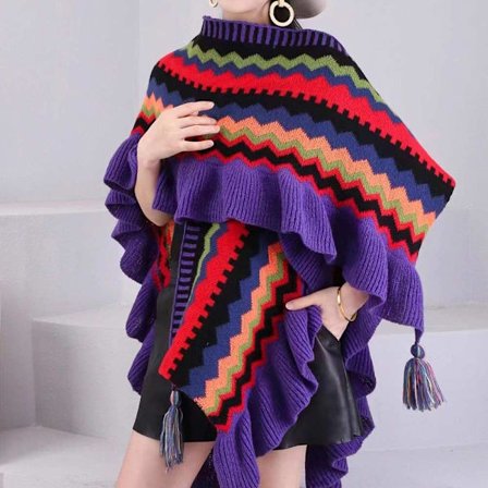 Mongolian Poncho Cardigan Tupsuhuivi VILLA