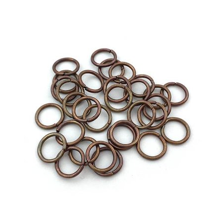 500 O-rengasta useita kokoja avoin rengas yksittäinen rengas rautarengas C-rengas liitosrengas DIY korutarvikkeet 4x0,7mm paksu (antiikki punainen 