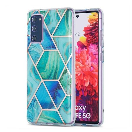 Marmormotiv Samsung Galaxy S20 FE 5G / Samsung Galaxy S20 FE skal - Cyan / Blå