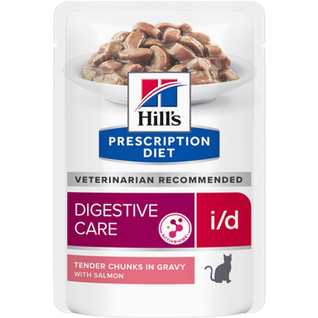 Hill's Prescription Diet Feline - i/d Digestive Care Salmon Pouch 12x85g - Katt - Kattefôr & kattemat - Veterinærfôr for katt - ZOO.no