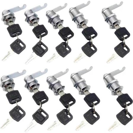 Postkasselåser - 10 stk - Sylindriske skaplåser - 16 mm