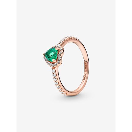Pandora - Sparkling Elevated Heart Ring - 14k roséguldplätering