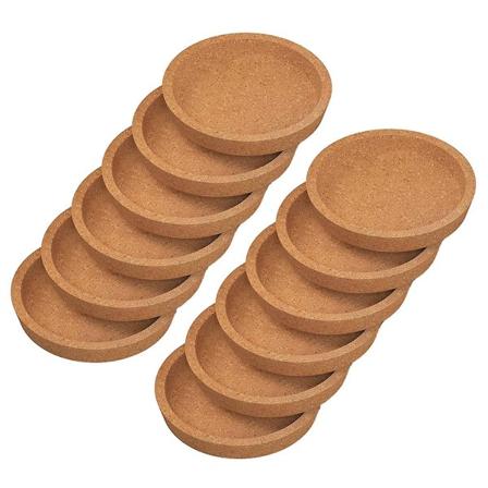 12 Pakk Korkbrikker, 4 Tommer Absorberende Varmebestandige Runde Korkbrikker Kompatibel Med De Fleste Typer Kopper