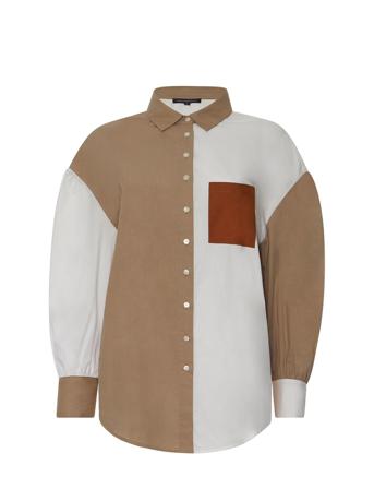 Cardia Colblck Org Poplin Shrt Patterned French Connection