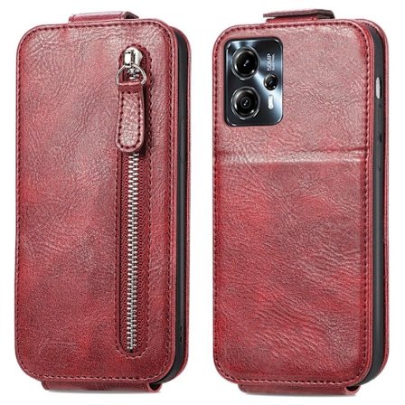 Vertikalt Motorola Moto G23 / Motorola Moto G13 fodral med dragkedja - Röd