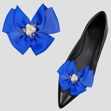 2stk Skoklips Skinnende dekorative klips BLÅ