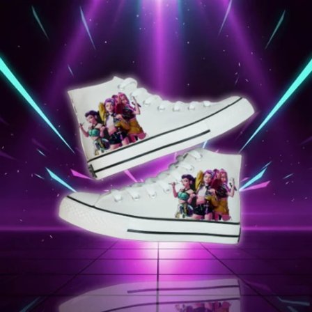 K-Pop Demon Hunters Canvas Sko | Trykte Fritidssko | Unisex Fan-Fottøy*37*15