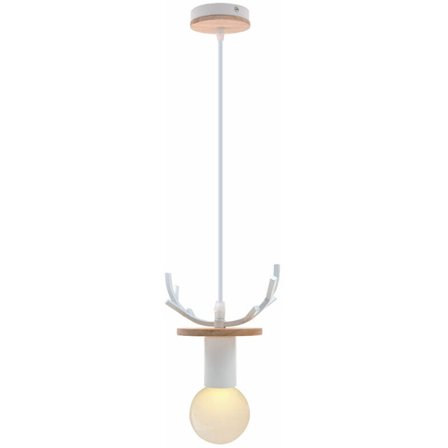 Modern hängande taklampa vit hjort horn ljuskrona metall trä justerbar hängande lampa