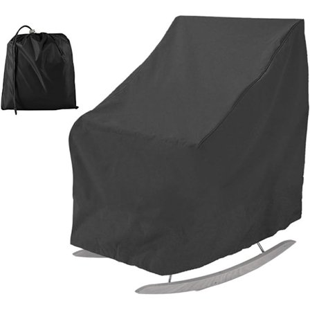 Gyngestoltrekk for uteplass i vanntett Oxford-stoff, kraftig, for veranda, hagestol, beskyttende møbeltrekk for utendørs bruk (svart) Svart