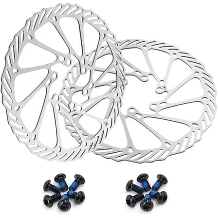 Cykel Skivebremse Rotor, 2 pakker Rustfrit Stål Cykel Rotorer med 12 stk Skruer, til de fleste Cykler Racercykler Mountainbikes (160mm)