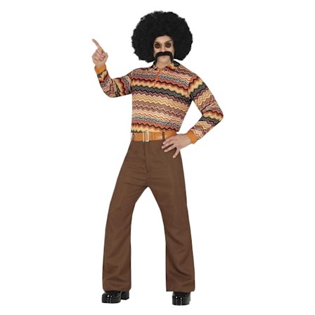 Fiestas Guirca Herr 70-tals Retro Kostymset L Brun