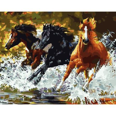 Diamond Painting Fyrkantiga Pärlor 50x70 Cm 5d Diy Djur Hästar Multifärg