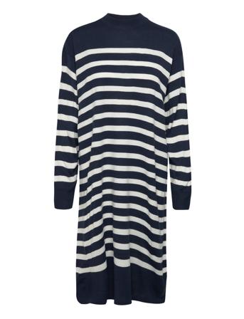 Vistripi Funnelneck Knee Knit Dress/Ka Navy Vila