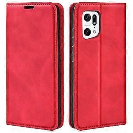 Oppo Find X5:lle magneettinen automaattisesti sulkeutuva nahkainen lompakko-puhelinote, ihon tuntuma