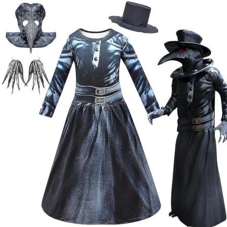 Steampunk-lintuhäkin Plague-asusetti lapsille, tytöille ja pojille, hieno asu 6-7 Years