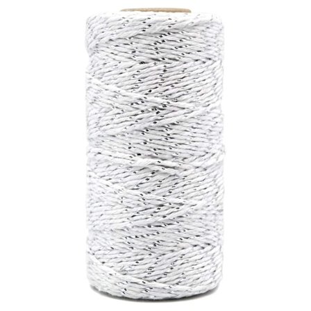 Julebomuldssnor, Bagersnor Reb Hvid med Sølvtråd