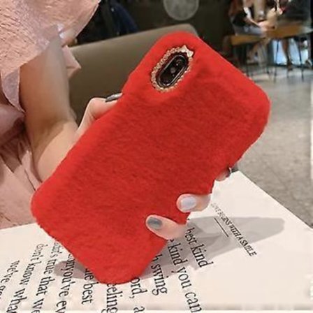 Deksel til iPhone 11 - Deksel / Mobilcover Fluffy Fur - rød
