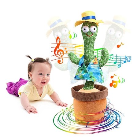Dancing Cactus Toy With Lighting Singing Talking Recording & Repeats What You Say! Funny Electric Children's Toys For Baby Kids