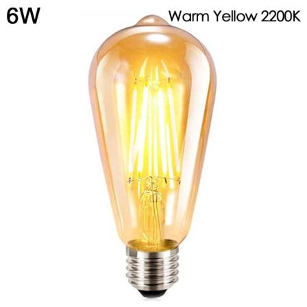 LED lyspære Vintage Pære 6WWARM GUL 2200K VARM GUL 6WWarm Yellow 2200K