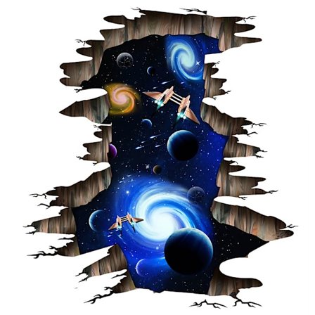 Galaxy Väggdekal, Yttre Rymden Avtagbara Golvdekaler, Konst Magi 3D Milky