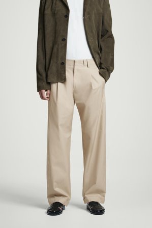 COS Men's Pantaloni Affusolati Con Risvolto In Cotone in Beige