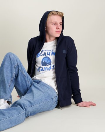 Scotch & Soda CORE Regular-fit badge zip through hoodie Blå Hettegensere/Hoodies Gutt - Kids Brand Store