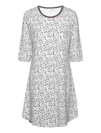 Bamboo Nightdress With 3/4 Sleeve Nattkjole Hvit Lady Avenue*Betinget Tilbud
