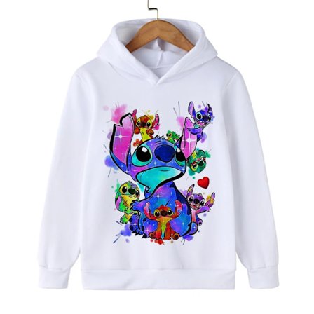 Y2k Anime Stitch Hoodie Barn for barn Kids Tegneserieklær Barn Jente Gutt Lilo og Stitch Genser Manga Hoody Baby Casual Topp 59001