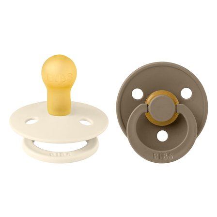 BIBS Colour Sut Latex 2-pak Ivory/ Dark Oak Str. 1, Børn & Forældre, Sutter, Latexsutter