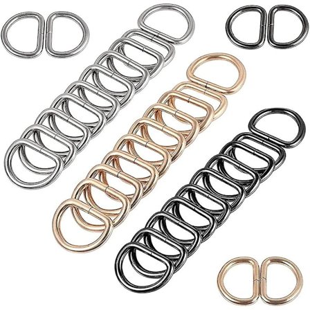 Helweet D-Ring, Halvringsspänne, D-Ringspänne i Metall, 30 Stk 25MM för Halsband, Karabinerhakar, Remmar, Ryggsäckar och Tillbehör