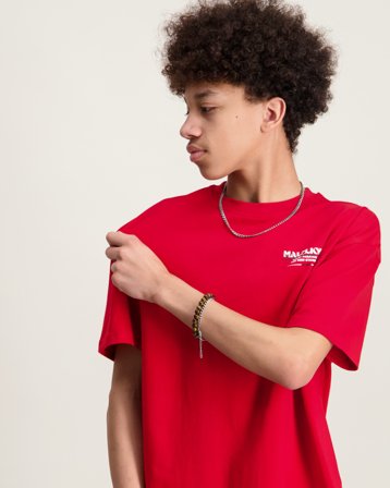 Malelions Malelions Junior Relaxed Valet T-Shirt Rød T-shirts Dreng - Kids Brand Store