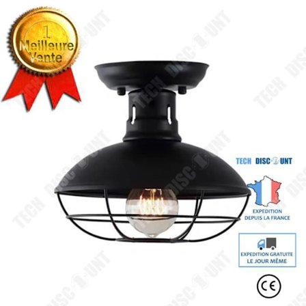 Taklampa - TD - MF-991 - Vintage stil - Svart metall - 3 glödlampor krävs