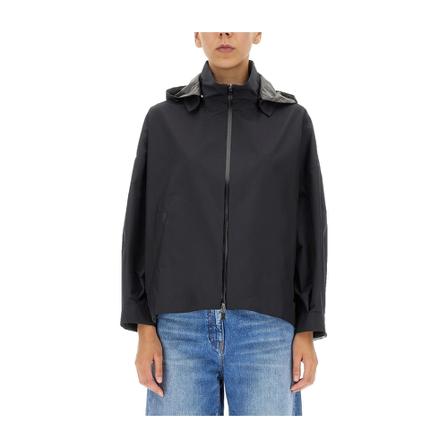 Herno Logo Print Windbreaker Sort, Dame Skaljakker