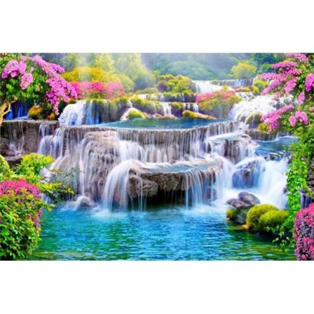 #30x40cm Voksen og Barn 5D DIY Diamantmalerisett - Kaskaderende Bølger