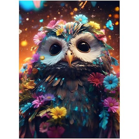 30x40cm, ugle 5d diamantmalt rhinestones brodert lerret(2)